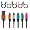 Micro USB Durable Braid Cable Nylon Aluminiumkablar 1m 3FT för Samsung Sony LG HTC