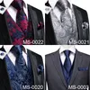 Męskie kamizelki Kolor jedwabiu i krawat Formalne sukienki Slim Vest 4PC Hanky ​​Mankiety do garnituru Blue Paisley Waistcoat251k