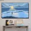 Nordic Poster Olie Stijl Decoratief Schilderen Wandelen In Schoonheid Monn Cloud Art Cuadros Voor Woonkamer Interieur Canvas Schilderij