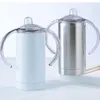 DIY 12oz Düz Süblimasyon Tumbler Sippy Cup Kapağı ve Düz Emzik Kapakları ile Paslanmaz Çelik Kupayı Kullanır Bebek Süt Şişesi Gyq