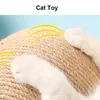 Cat Toys Scratch Solid Wood Scratching Ball Natural Durable Sisal Board Scratcher for Cats Grinding Rope Climbing