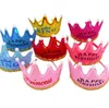 Светодиодные шляпы короны мальчик девушка принцесса король тиара с днем ​​рождения декоративные шапки детские душевые вечеринки украшения rra11448