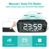 إكسسوارات الساعات الأخرى FM Radio LED على مدار الساعة الرقمية المنبه الغريز 3 إعدادات السطوع 12 24 ساعة USB مكياج مرآة إلكترونية 290G