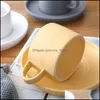 Cups Drinkware Kitchen, Dining Bar Home Gardencups Saucers Aroon Matte Frosted Ceramic Coffee and Mug Dish Breakfast Cup Couples bågade SA