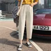 Loose Cargo Pants For Women Summer High Waist Elastic Pants Boyfriend Sweatpants Women's Trousers Plus Size Capris For Women 210421