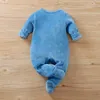 Ankomst Höst och vinter Baby Dinosaur Fleece Jumpsuit kläder Söt Rpmpers 210528