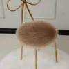 Plush Faux Wool Round Butterfly Chair Cushion Bedroom Living Room Thick Wool Bench Dressing Table Student Stool Cushion F8242 2104189L