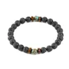 Difusor de óleo preto de 8 mm Lava Rock Strand Bracelet Bracelets Bracelets para homens Jóias de moda Will and Sandy