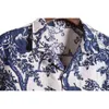 Stylish Branches Floral Print Hawaiian Shirt for Men Summer Tropical Aloha Shirts Mens Breathable Beach Wear Chemise Homme 210522