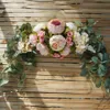 Neue künstliche Kranz Türschwelle Flower DIY Hochzeit Wohnraum Wohnzimmer Party Anhänger Wanddekor Weihnachten Girlande Geschenk Rose Pfingstrose