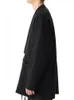 Trench da uomo Classica vita semplice Design con cordino Giacca a vento Kimono Giacca con scollo a V giapponese Top nero scuro di grandi dimensioni
