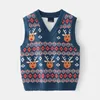 4-8T Toddler Kid Baby Boys Girls Christmas Sweater Vest For Childrens Autumn Winter Clothes Knit Pullover Top Tank Xmas Knitwear Y1024