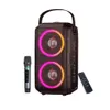 W-King T9 Karaoke Bluetooth Party Speaker 80W (100W Peak) högtalare, trådlöst TWS-högtalare med Bassup Tech, Mixed Color LED-lampor, TF-kort / USB-uppspelning RGB Subwoofer