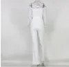Kvinnors jumpsuits rompers elegant av axel spets kvinna sommar jumpsuit sexiga damer casual långa byxor överaller vit