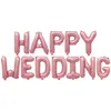 12 stks / set Happy Wedding Leuke Folie Helium Letters Ballon Decoraties Verjaardag Decor Gouden Kleur 16 Inch
