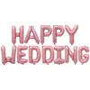 12pcs/set HAPPY WEDDING Cute Foil Helium Letters Balloon Decorations Anniversary Decor Gold Color 16 inch