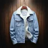 Men Winter Jean Jackets Outerwear Warm Denim Coats Men Large Size Wool Liner Thicker Winter Denim Jackets Plus Size XS-6XL 210923