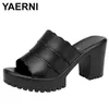 Sandalen YAERNI 2021 Sommer High Heel Wedges Damen Plattform Open Toe Weiß