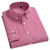 Arrival Men's Oxford Wash and Wear Plaid Shirts 100% Cotton Casual High Quality Fashion Design Dress 210809