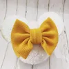 Nuove ragazze Cartoon Mouse Ears Fascia Big Hair Bow Fascia Headwrap Tessuto elastico Bowknot Capelli fai da te con fiocchi Bandeau Bebe