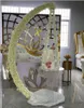 Romantic Luxury metal decor arch drape Suspend Chandelier Cake stand swing for topper centerpiece Wedding event party