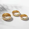 7 mm goldfarbener Titanring für männliche und weibliche Hochzeit, luxuriös, zweifarbig, kuppelpoliert, Comfort Fit, für Männer und Frauen, Ringe 3991887