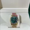With Box Paper montre de luxe montre cadran vert 118238 36mm saphir mécanique or jaune bracelet en acier inoxydable montres unisexes étanche