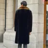 Men's Fur & Faux S-6XL Fashion Male Wither Clothes High Imitation Mink Overcoat Trench Coat Long Men