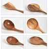 Teakhout Wood Servies Lepel Colander Lange Handvat Houten Non-Stick Speciale Koken Spatel Keuken Tool Gebruiksvoorwerpen Keukengerei Gift