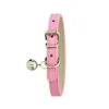 Cat Collars & Leads Solid Leather Collar With Bell Puppy Neck Strap Safety Kitten Chihuahua Necklace Accessories