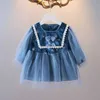 Autumn Newborn Baby Girls clothes Long Sleeve Bow Dress Costume for Baby Girl Clothing Birthday Princess Party Dresses Vestidos Q0716