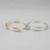 Moda 6 pezzi / oro / rodio Bracciale rigido espandibile regolabile in ferro Braccialetti di filo di moda Braccialetti di tipo aperto per gioielli da donna Q0719