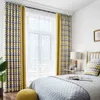 Gardin för vardagsrum Gul Stripped Skräddarsydda Sovrumsfönster Drapes Heminredning Cortinas 210913