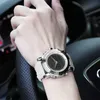 SINOBI Marque Sports Chronographe Montres-bracelets pour hommes Quartz numérique double mouvement étanche bracelet de plongée mâle horloge 210804