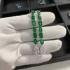 Oevas Solid 925 Sterling Zilveren Sprankelende Hoge Carbon Diamant Drop Oorbellen Gemaakt Moissanite Emerald Bruiloft Fijne Sieraden Gift