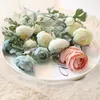 Dekoracyjne kwiaty wieńce 5 głowic piękna herbata róża gałąź kwiat z fałszywymi liśćmi do dekoracji stołowej domu sztuczne