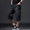 Men's Cargo Denim Shorts With Multi Pockets Loose Casual Short Jeans For Male Big And Tall