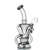 Vattenpipor Glasbong Recycler Dab Rig Rökning Vattenpipor Smoke Bongs Tornado Cyclone Recyclers 9 Inch 14mm Joint With Quartz Banger Eller glidskål Partihandel