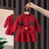 Ragazze Più Abito di Velluto 2021 Autunno Inverno Nuovo 1-6T Bambino Femminile Moda Coreana Cute Cartoon Abito da Principessa G1215