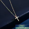 Ny 925 Sterling Silver Necklace Smooth Shiny Cross Choker Enkel Hänge Klavikettkedja Gåva För Flicka Utsökt Smycken SKN005 Fabrikspris Expert Design Kvalitet