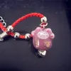 Novo Bonito Lucky Gato Cerâmica Beads Cofre Pulseira Red Rope Bangle Handmade Moda Jóias Ajustável Comprimento