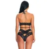 Conjuntos de sutiãs femininos conjunto de lingerie com cinta-liga sexy sutiã e calcinha com aro