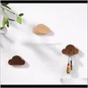 Rails Kit Magnetic Hook Wall Hangers Lovely Cloud Shape Holders Home Decoration Made Up Of Walnut And Beech Key Hooks Christmas Dnih3 46Vcn