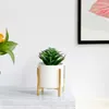 1set with Shelf Nordic Iron Art Vase Ceramics Pot Plant Flowerpot Planter Office Desktop Cafe Home Decoration Flower Rack 210615