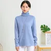 Otoño Invierno OL Temperament Casual Pullover Cuello alto Slim Fit Sweater Mujer Color sólido All Match Base Interior Knit Top 210520