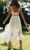 Foridol vår sommar kvinnor strand klänning elegant rygglös maxi klänning ihålig ut vit midi klänning lång vestidos de mujer 210415