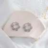 Hoop Huggie Vintage Crystal Flower Earrings Etnic Elegant Sweet for Women Earing Smycken Gold Silver Color Earings N89