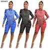 Женские комбинезоны Rompers HHDMV XYZ3305 Sexy Club Party Style Стиль с длинным рукавом Высокий воротник Appliques Hollow Out Lust Close Close Brolk