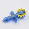 Custom Borosilicate Sunflower Craft Art Glass Hand Spoon Pipe Smoking Rig Tobacco Burner 4inch Length