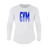 Muscleguys classic GYM Letter long sleeve t shirt men brand clothing casual slim fit Bodybuilding and Fitness stretch tshirt 210421